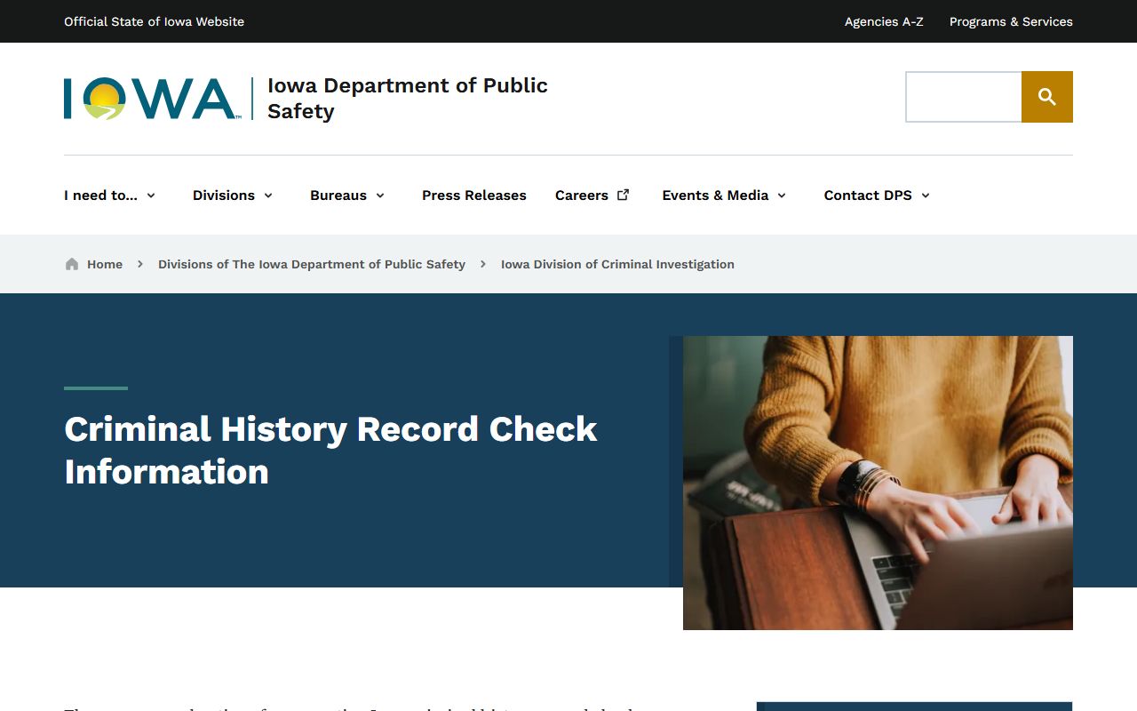 Iowa DCI record check for Palo Alto County court records after jail arrest